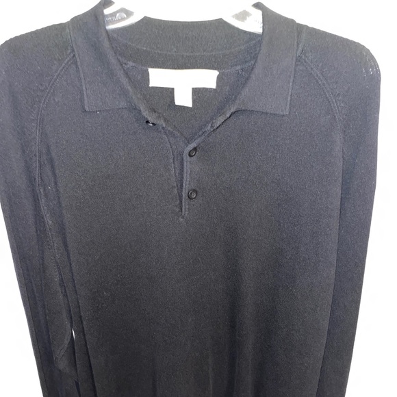 Tommy Bahama Casual Shirt Men’s Size Large Black Polo Long Sleeve Silk Blend - Picture 1 of 12
